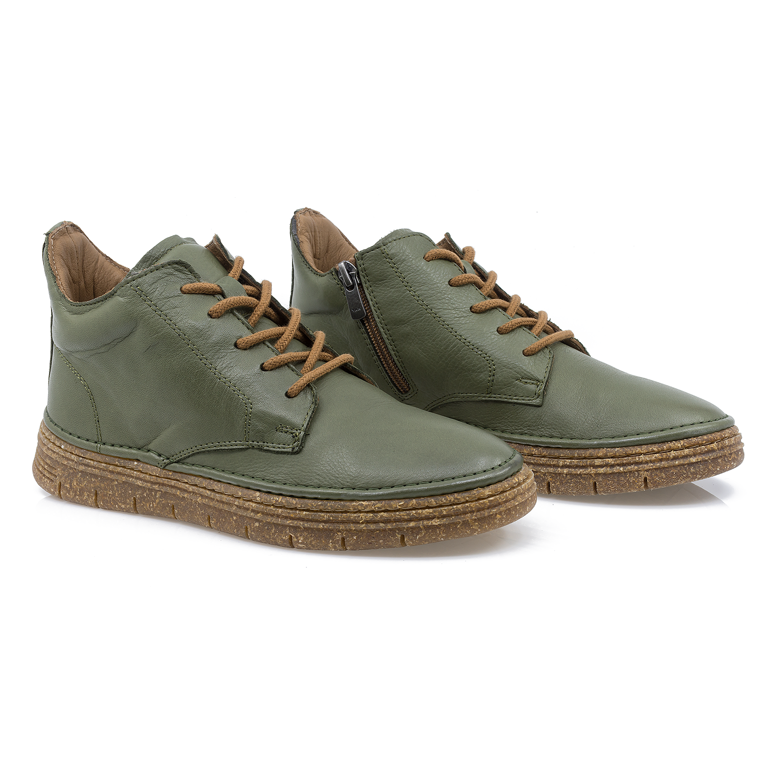 Ghete dama, Caspian, Cas-3055, casual, piele naturala, verde