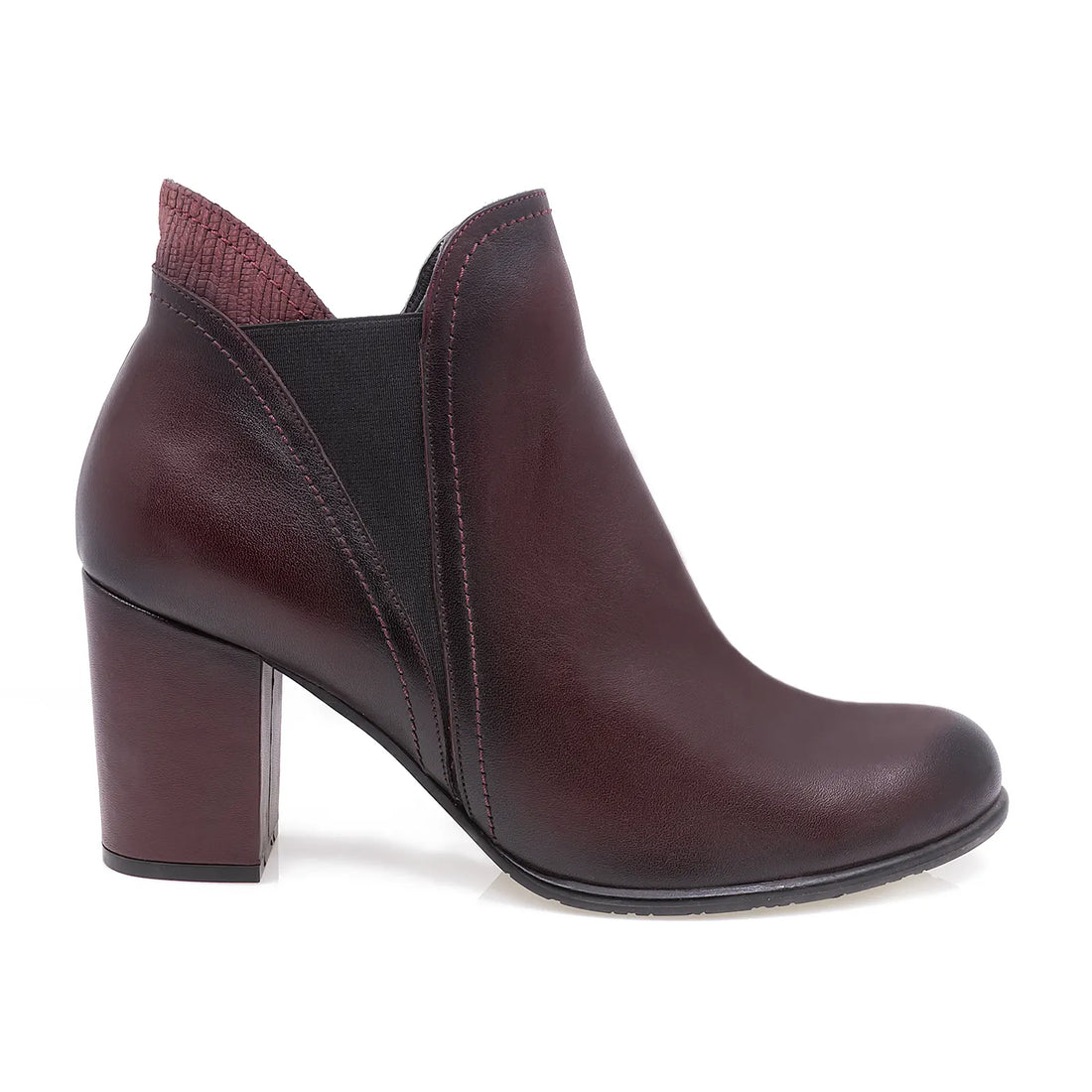 Ghete dama, Caspian, Cas-4150, Elegante, Piele naturala, Bordo