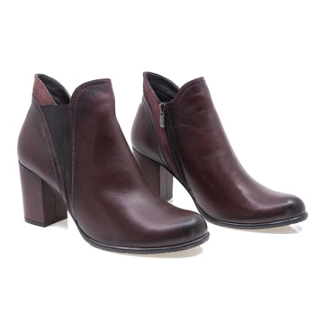 Ghete dama, Caspian, Cas-4150, Elegante, Piele naturala, Bordo