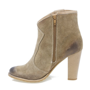 Ghete dama, Caspian, Cas-9506, Elegante, Piele intoarsa, Taupe
