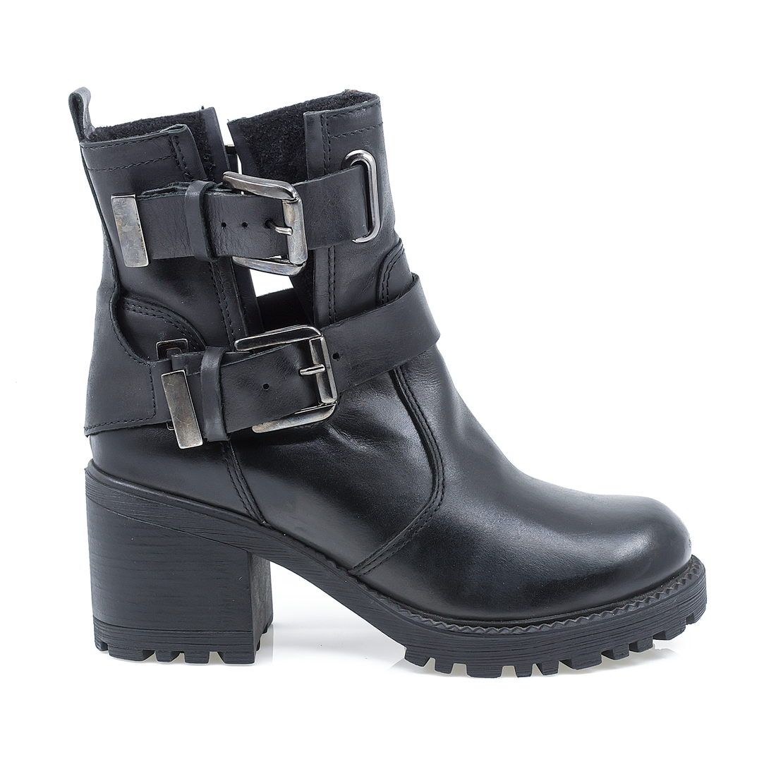 Ghete Dama, Caspian, Cas-Army/2, Casual, Piele Naturala, Negru