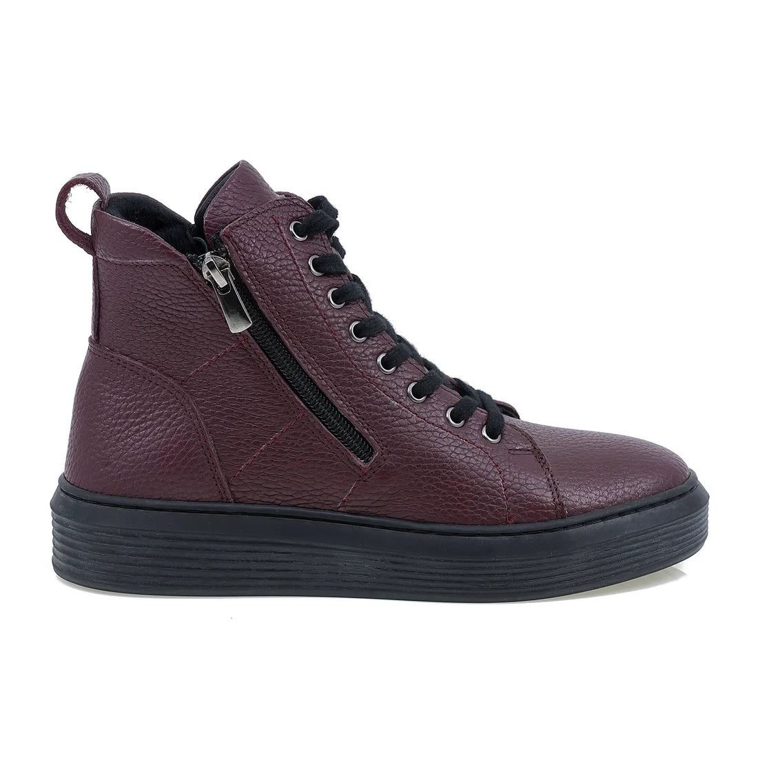 Ghete dama, Caspian, Cas-Boni, casual, piele naturala, bordo