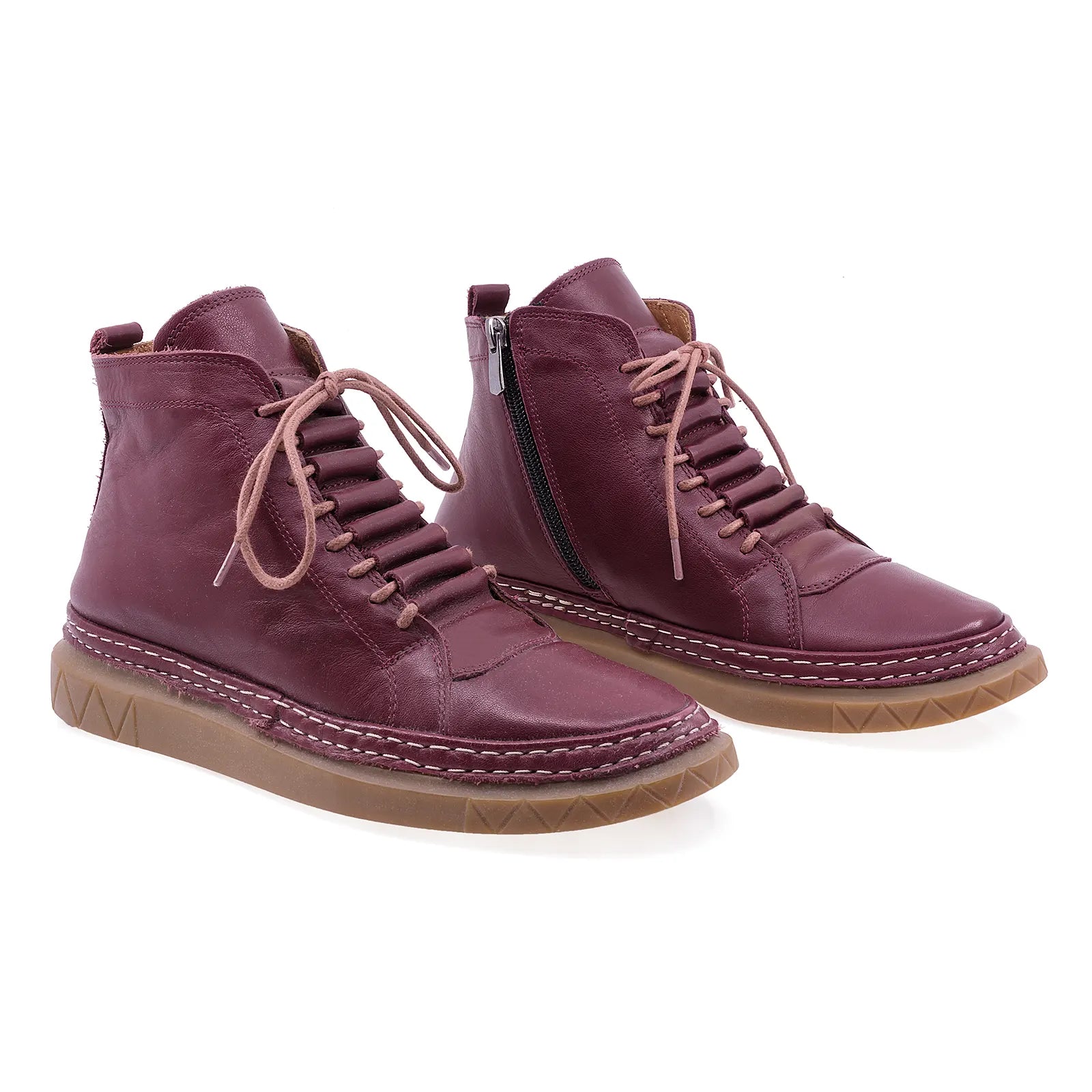 Ghete Dama, Caspian, Cas-Fe15, Casual, Piele naturala, Bordo