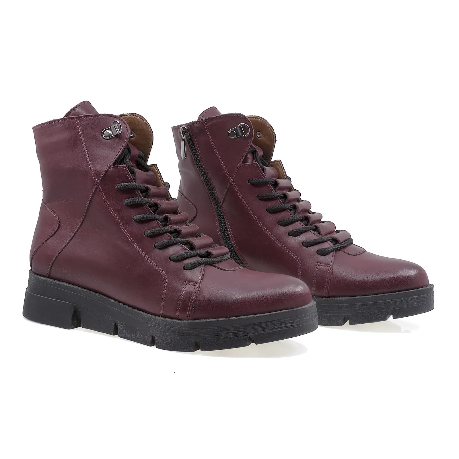 Ghete Dama, Caspian, Cas-Sandra, Casual, Piele naturala, Bordo