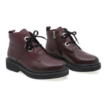 Ghete Dama, Caspian, Cas-Sofia, Casual, Piele Naturala, Bordo