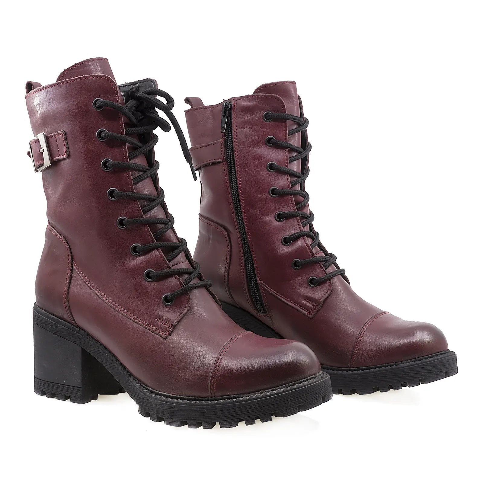 Ghete Dama, Caspian, Cas-Xenia/1, Casual, Piele naturala, Bordo