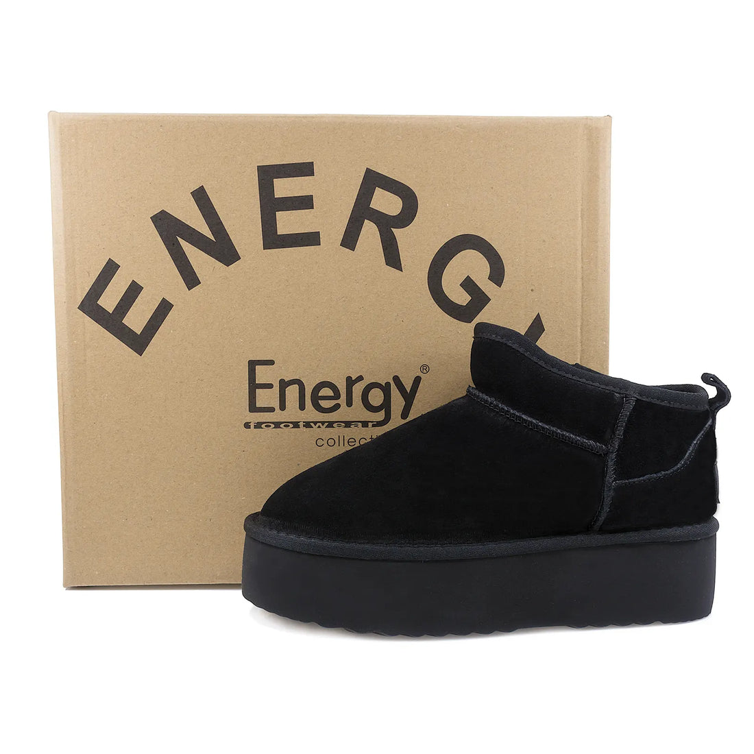 Ghete Dama, ENERGY, ENG-1250, Casual, Piele intoarsa, Negru