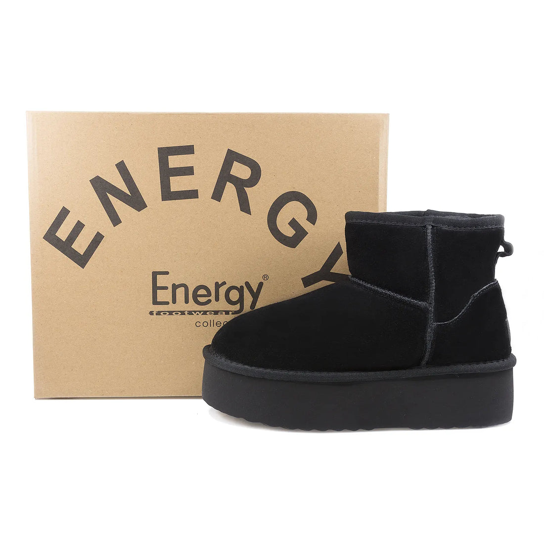 Ghete Dama, ENERGY, ENG-1251, Casual, Piele intoarsa, Negru