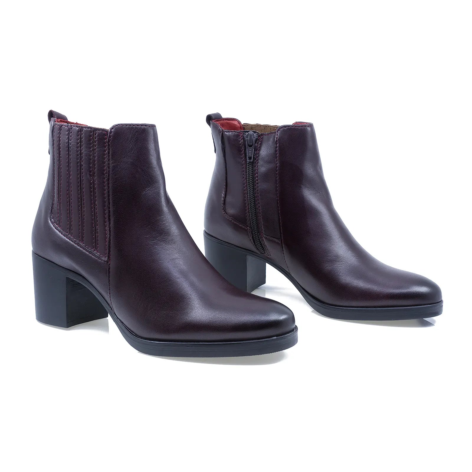 Ghete Dama, Caspian, Cas-H54, Casual, Piele Naturala, Bordo