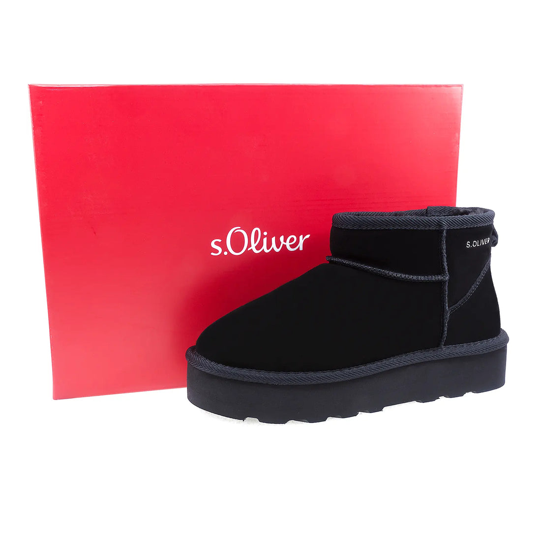 Ghete Dama, S.Oliver, Olv-26352, Casual, Piele Intoarsa, Negru