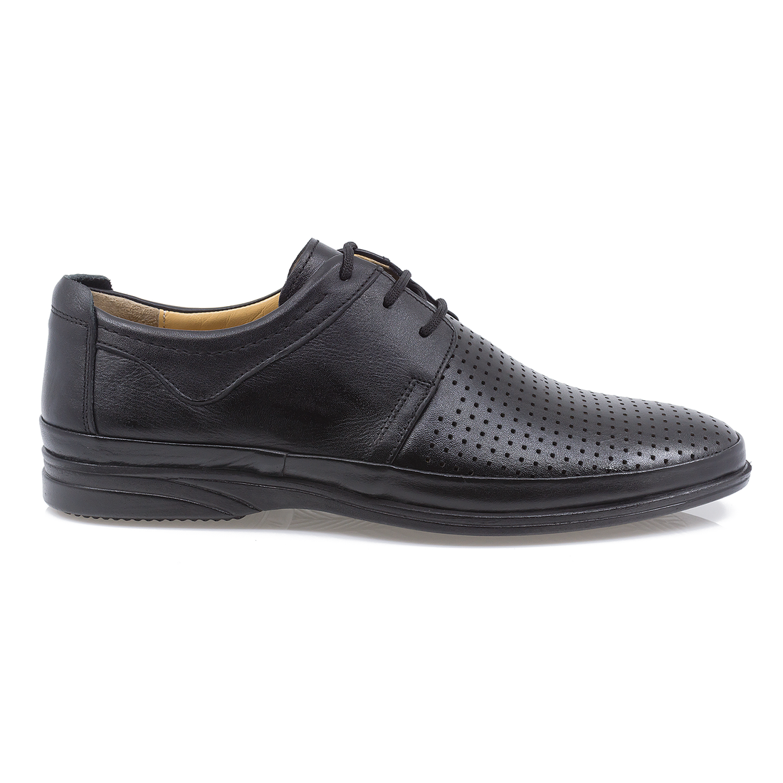 Pantofi barbati, Goretti, 650-7, casual, piele naturala, negru