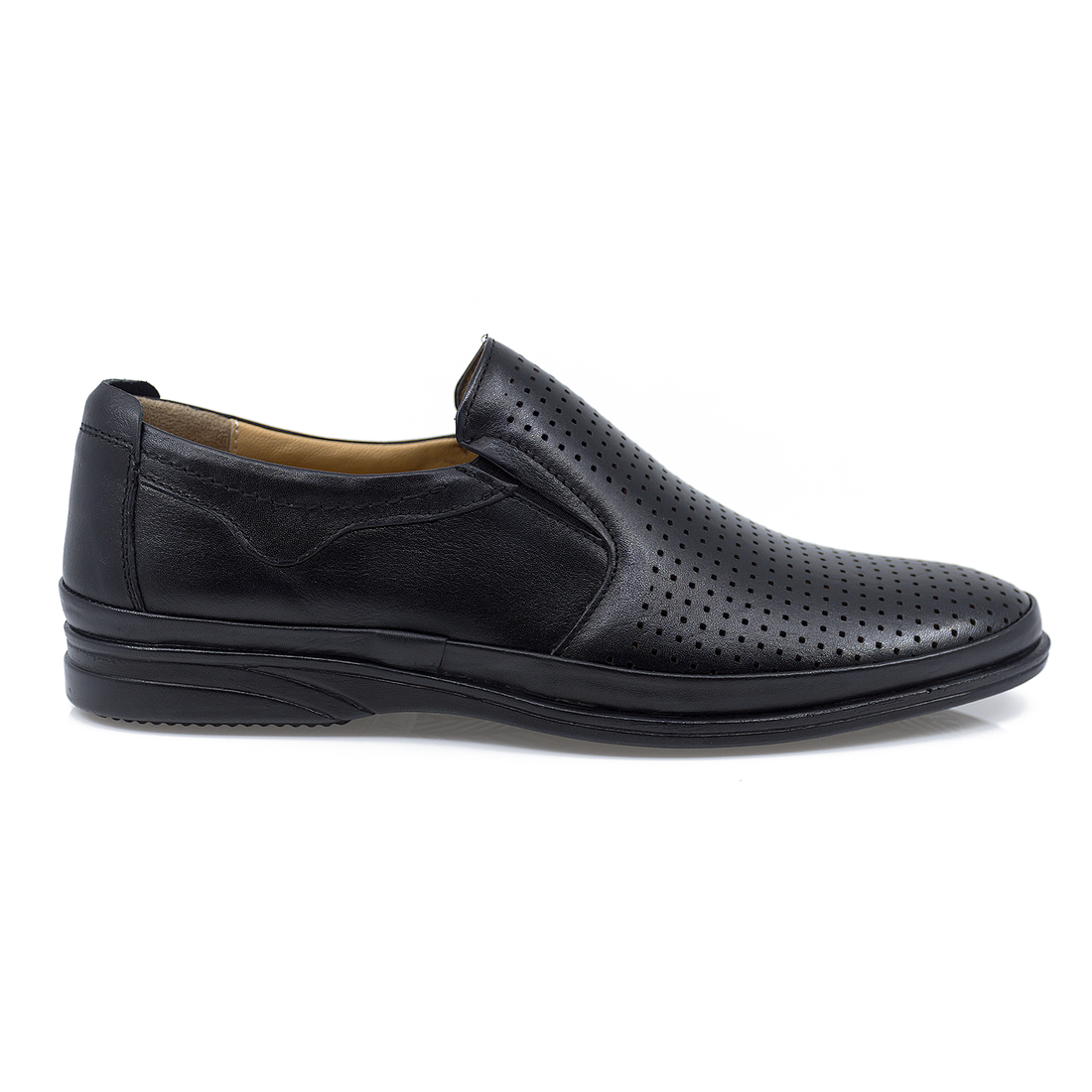 Pantofi barbati, Goretti, 651-7, casual, piele naturala, negru
