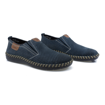 Pantofi Barbati, Rieker-2465-14, Casual, Piele Nabuc, Bleumarin