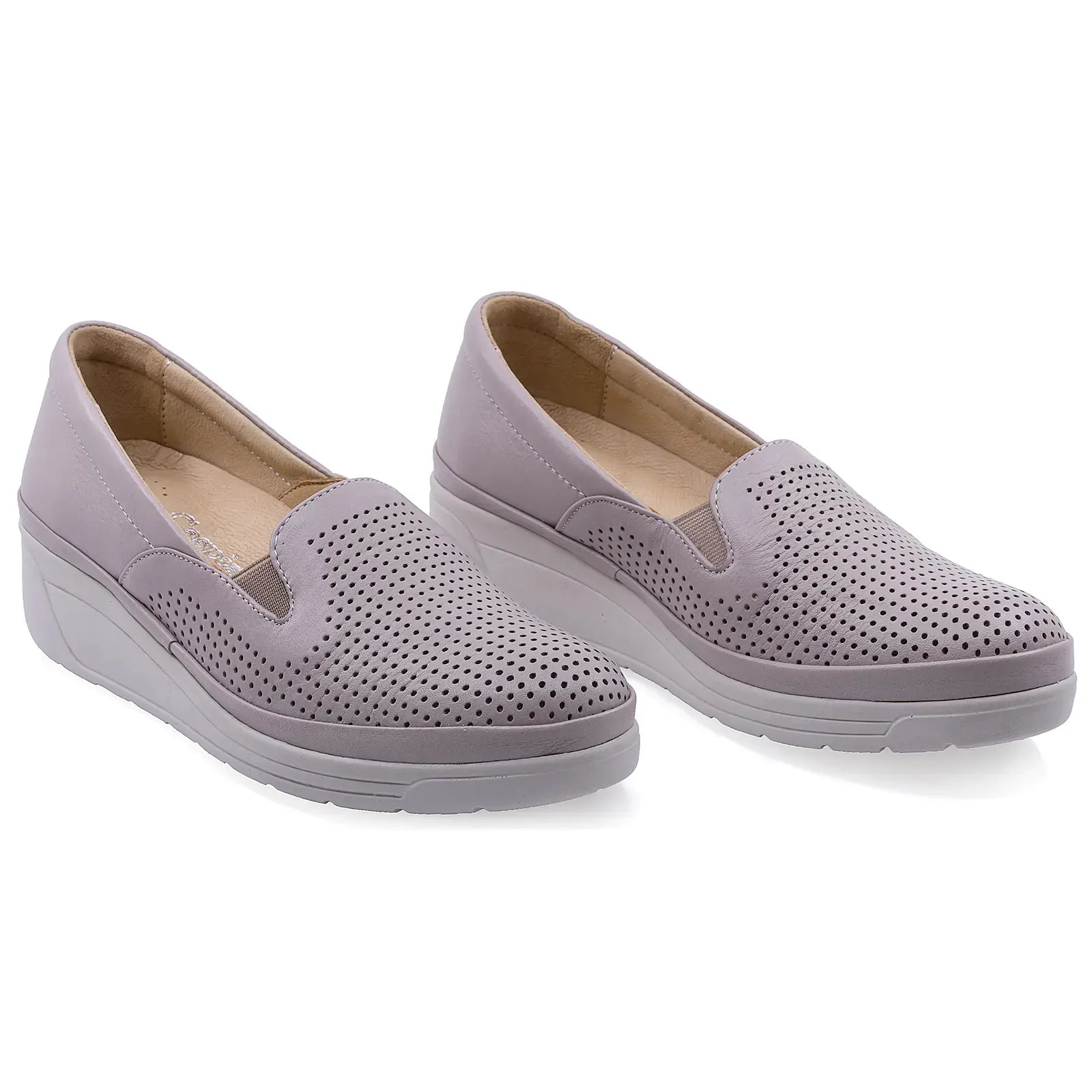 Pantofi Dama, Caspian, Cas-1201, Casual, Piele Naturala, Gri