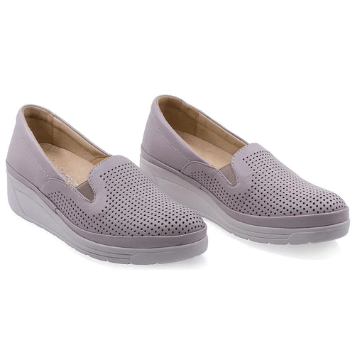 Pantofi Dama, Caspian, Cas-1201, Casual, Piele Naturala, Gri