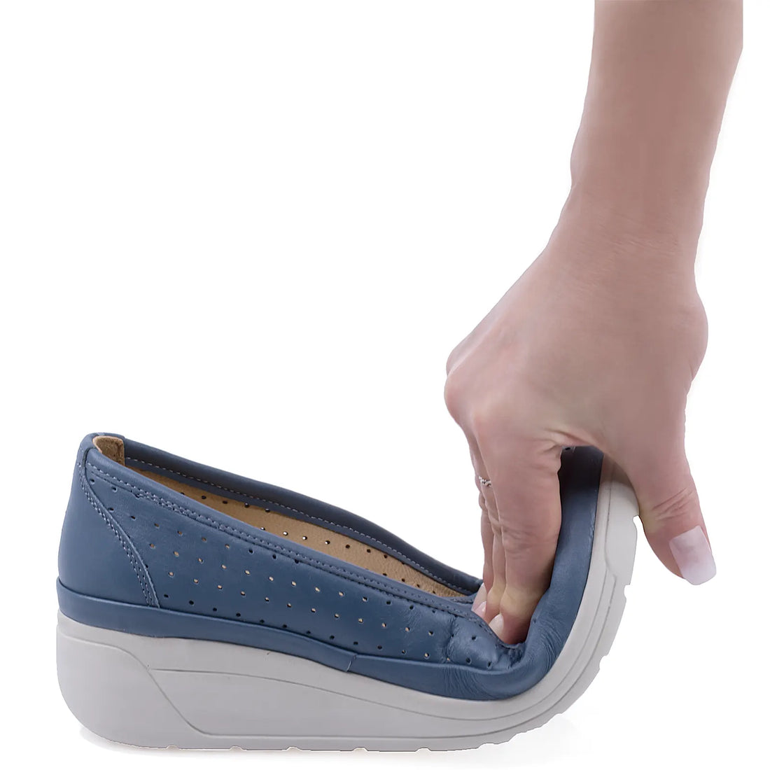 Pantofi Dama, Caspian, Cas-3502, Casual, Piele Naturala, Albastru