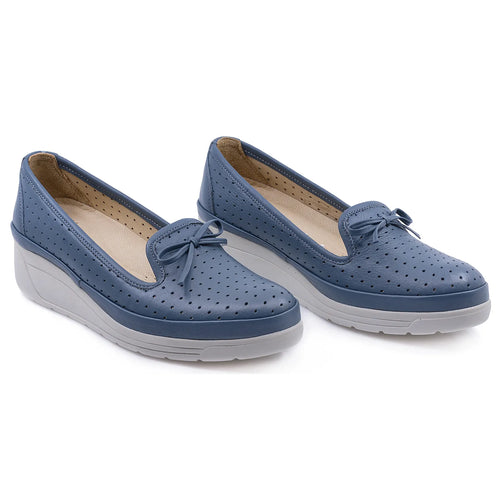 Pantofi Dama, Caspian, Cas-3502, Casual, Piele Naturala, Albastru