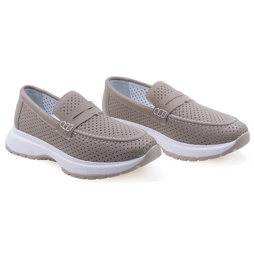Pantofi dama, Caspian, Cas-512, Casual, Piele naturala, Gri