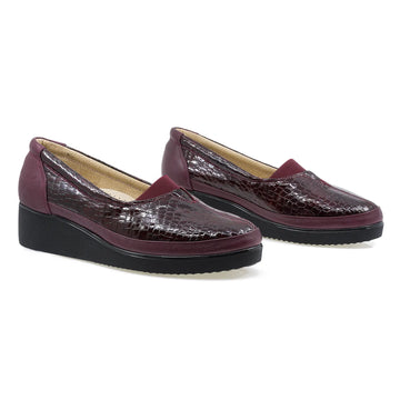 Pantofi Dama, Caspian, Cas-101, Casual, Piele Lacuita, Bordo