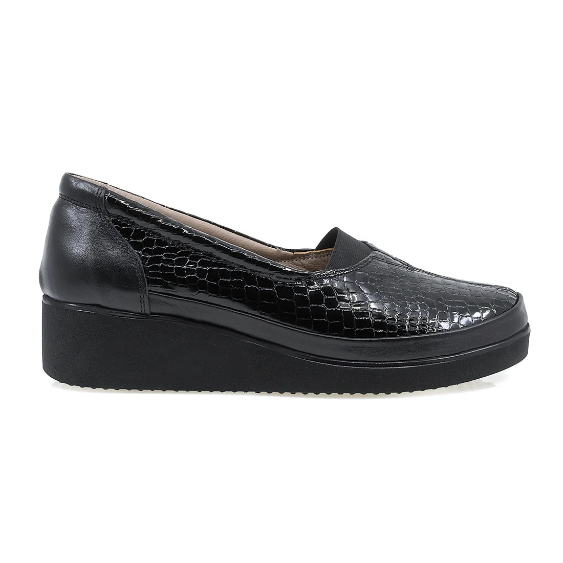 Pantofi Dama, Caspian, Cas-101, Casual, Piele Lacuita, Negru