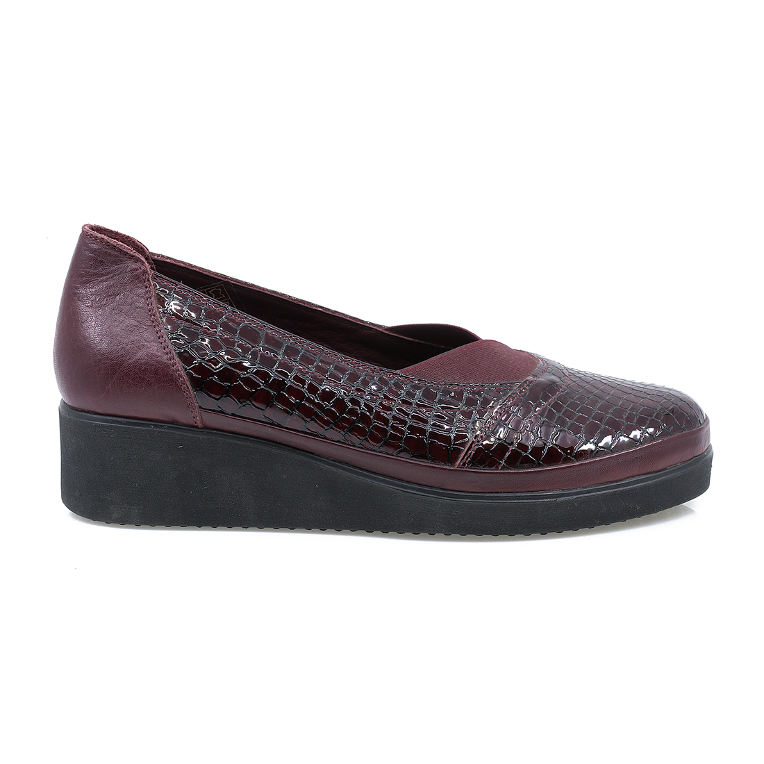 Pantofi dama casual piele naturala lacuita Caspian 118 bordo