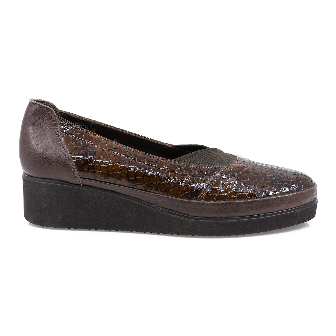 Pantofi dama casual piele naturala lacuita Caspian 118 maro