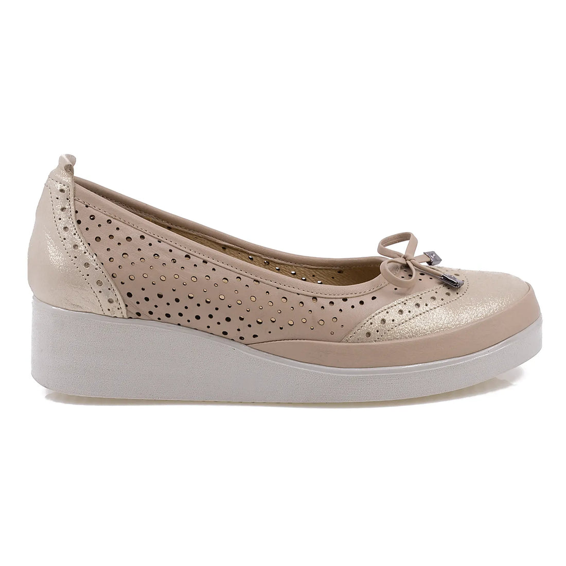 Pantofi dama, Caspian, Cas-119-5826, Casual, Piele naturala, Bej