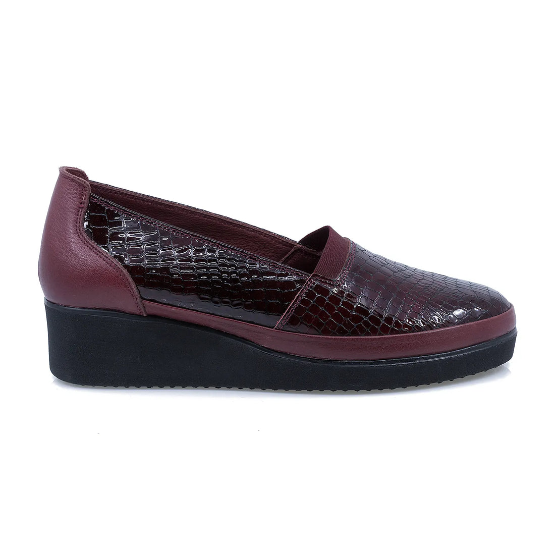 Pantofi Dama, Caspian, Cas-121, Casual, Piele Lacuita, Bordo