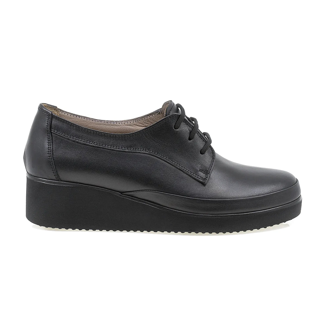 Pantofi dama, Caspian, Cas-124, Casual, Piele naturala, Negru