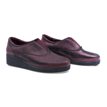 Pantofi Dama, Caspian, Cas-131, Casual, Piele Naturala, Bordo