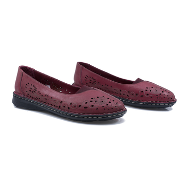 Pantofi Dama, Caspian, Cas-2003, Casual, Piele Naturala, Bordo