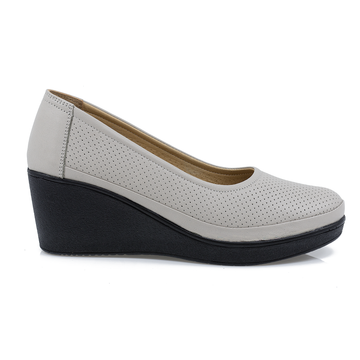 Pantofi dama, Caspian, Cas-2300-P, casual, piele naturala, gri