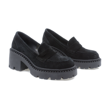 Pantofi Dama, Caspian, Cas-23802-23913, Casual, Piele intoarsa , Negru