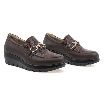 Pantofi dama, Caspian, Cas-23916, Casual, Piele naturala, Maro