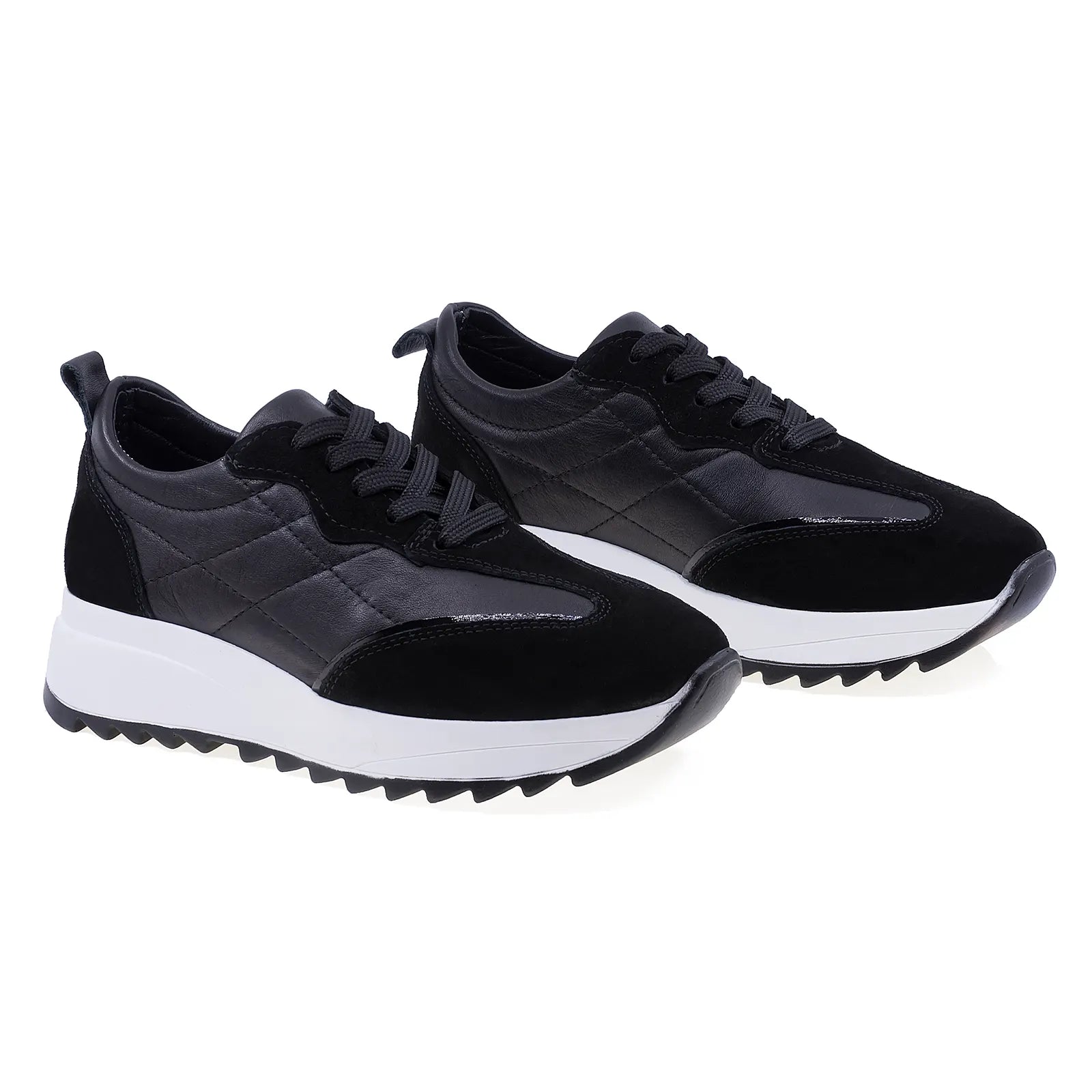 Pantofi dama, Caspian, Cas-2420, Casual, Piele naturala, Negru