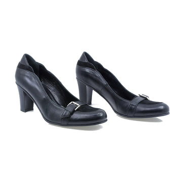 Pantofi Dama, Caspian-294, Eleganti, Piele Naturala, Negru