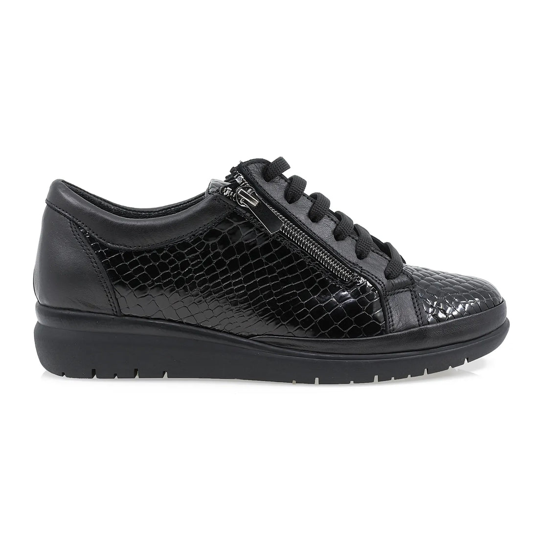 Pantofi Dama, Caspian, Cas-5500/1-5644, Casual, Piele lacuita, Negru