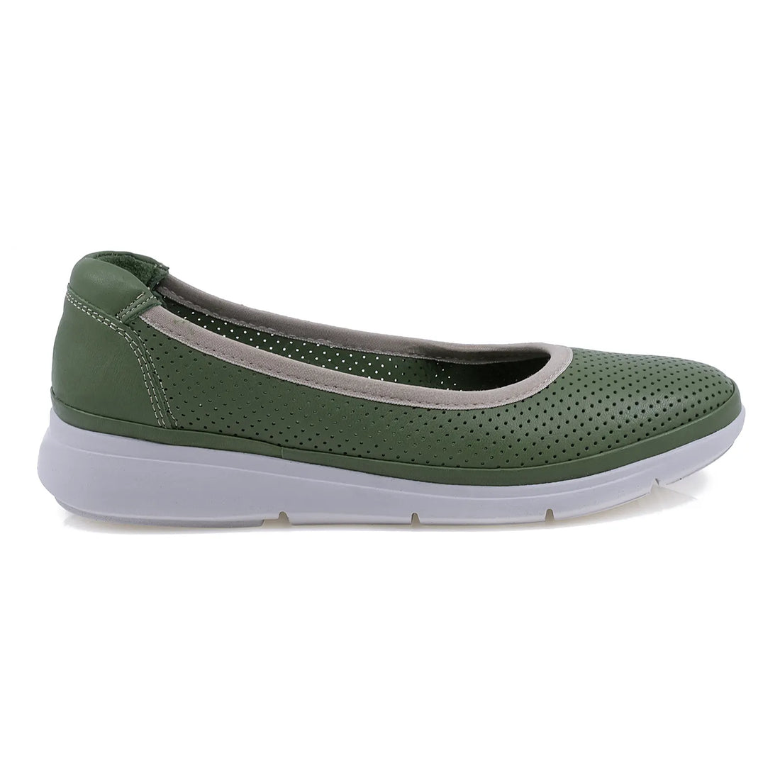 Balerini Dama, Caspian, Cas-628-782, Casual, Piele Naturala, Verde