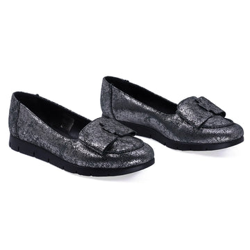 Balerini dama, Caspian, Cas, Nadia/2, Casual, Piele naturala, Negru amasai