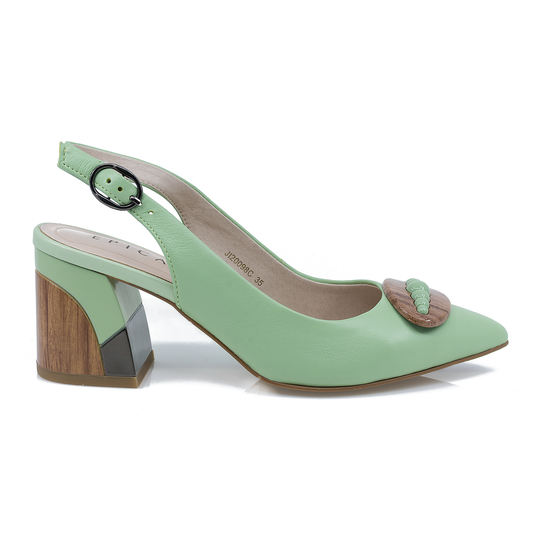 Pantofi Dama, Epica, 20098C, Eleganti, Piele Naturala, Verde