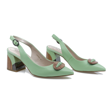 Pantofi Dama, Epica, 20098C, Eleganti, Piele Naturala, Verde