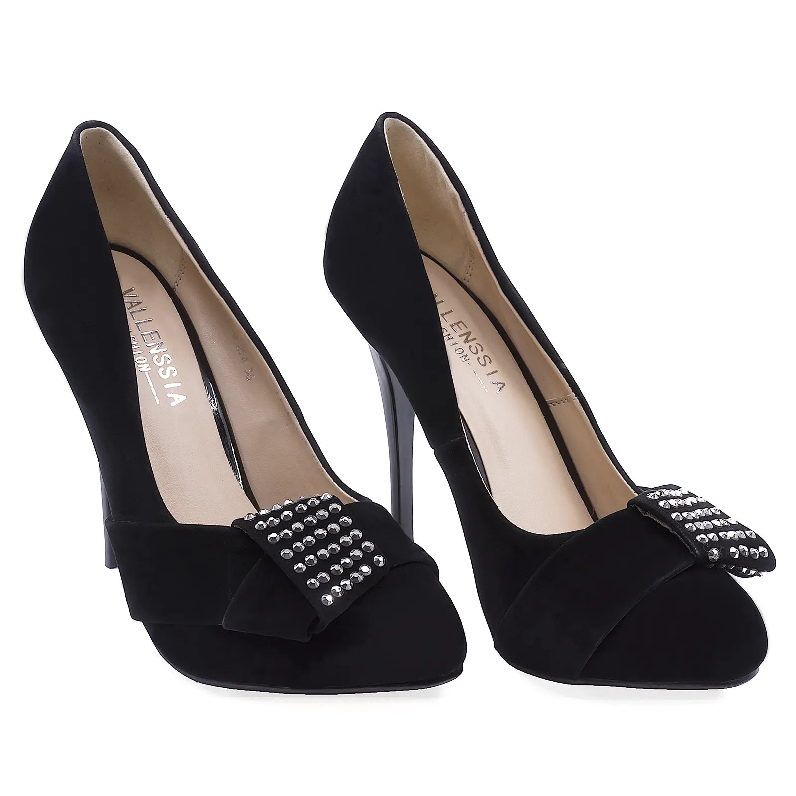Pantofi Dama, Valenssia, VLS, Q1183, Elegant, Piele naturala intoarsa, Negru