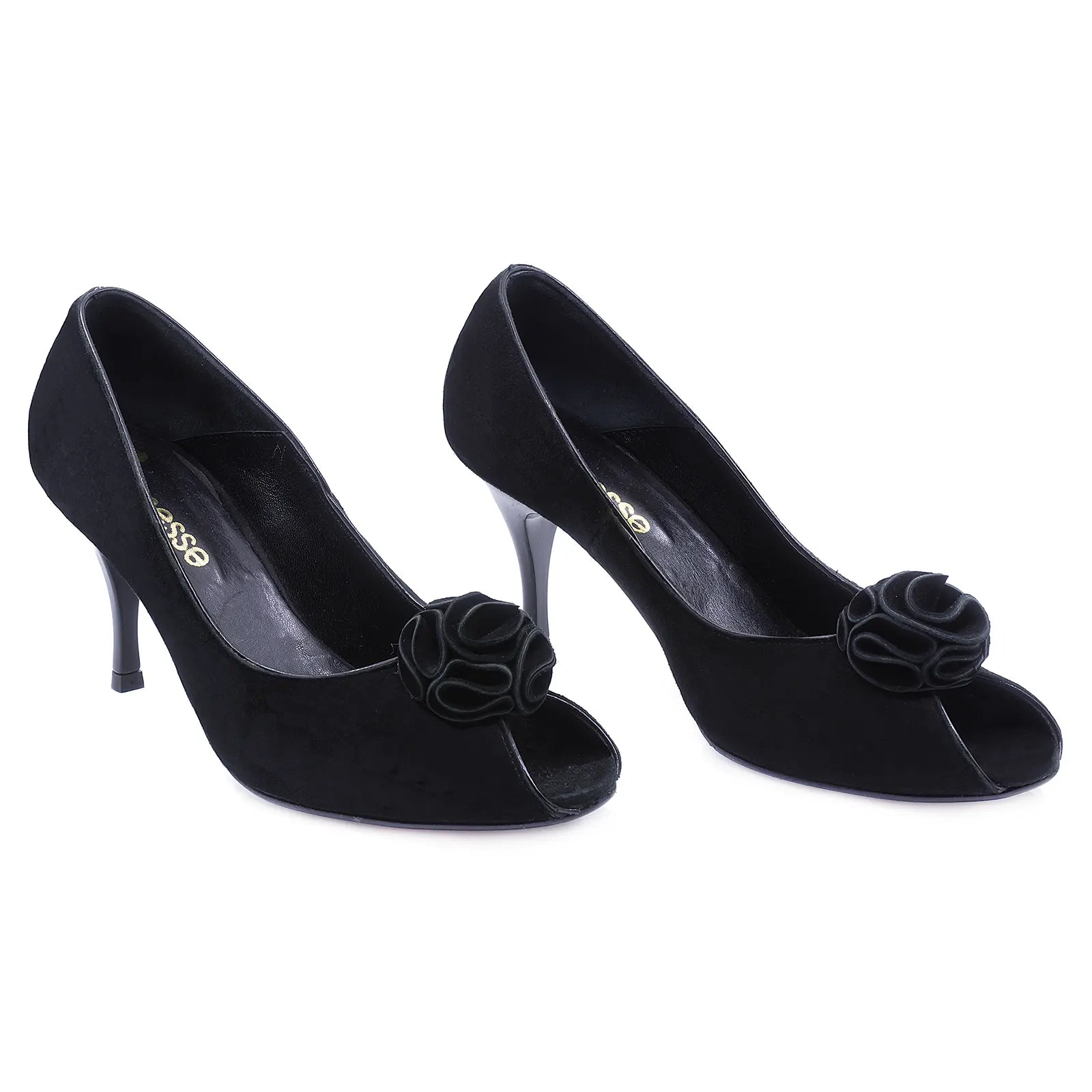 Pantofi Dama, Veronesse, VER, 124, Eleganti, Piele naturala intoarsa, Negru