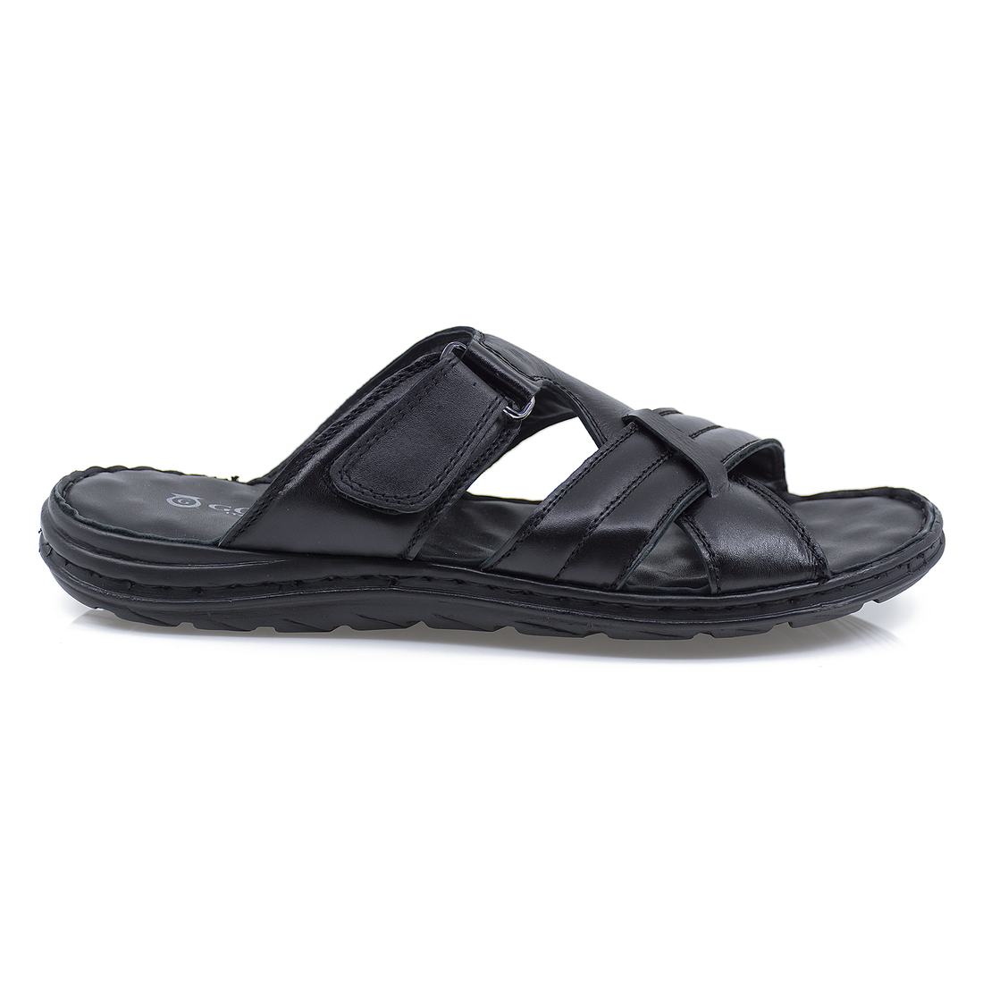 Papuci barbati, Goretti, GOR-B25-42015, casual, piele naturala, negru