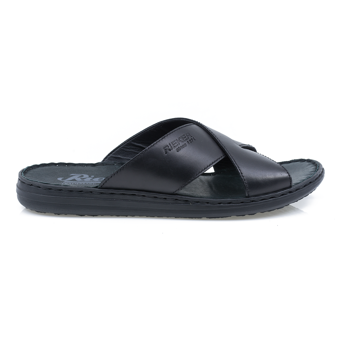 Papuci Barbati, Rieker-21052-00, Casual, Piele Naturala, Negru