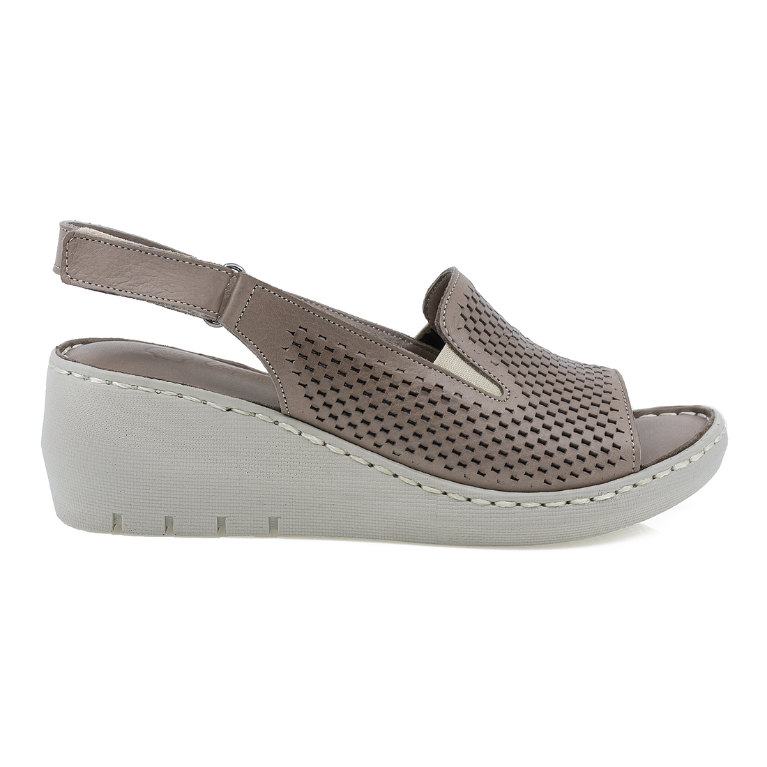 Sandale dama, Caspian, Cas-1004-1613, Casual, Piele naturala, Grej