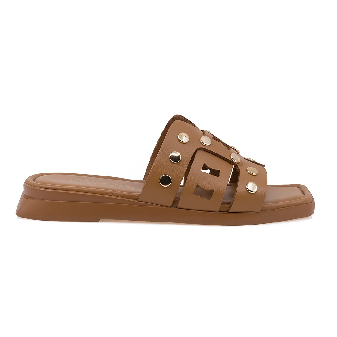 Papuci Dama, Caspian, Cas, 260, Casual, Piele Naturala, Coniac