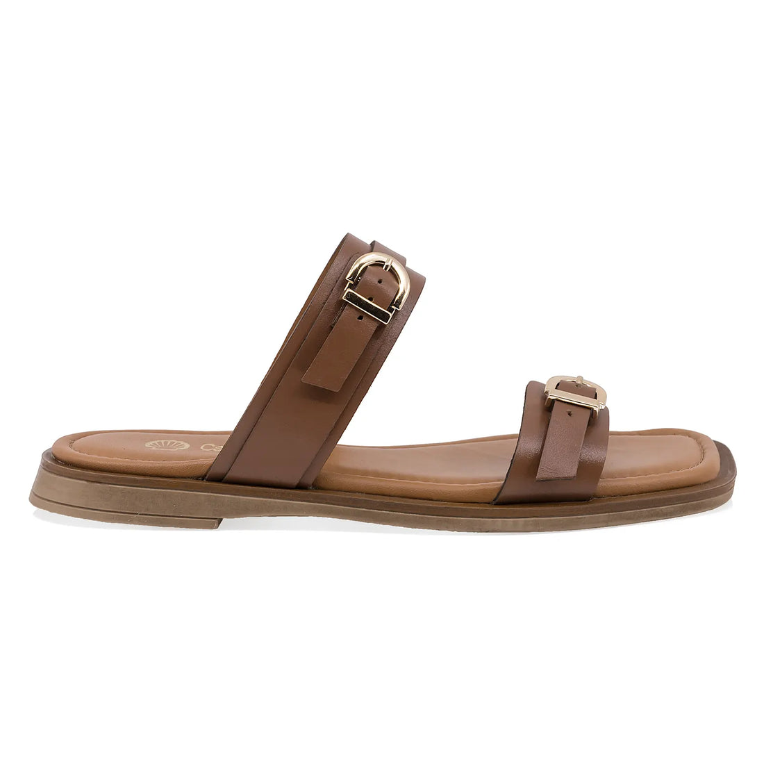 Papuci Dama, Caspian, Cas, 671, Casual, Piele Naturala, Coniac