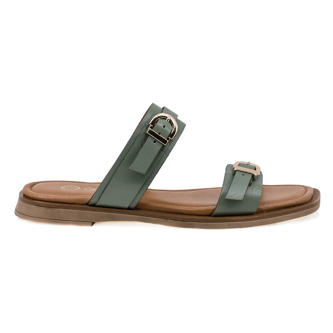 Papuci Dama, Caspian, Cas, 671, Casual, Piele Naturala, Verde