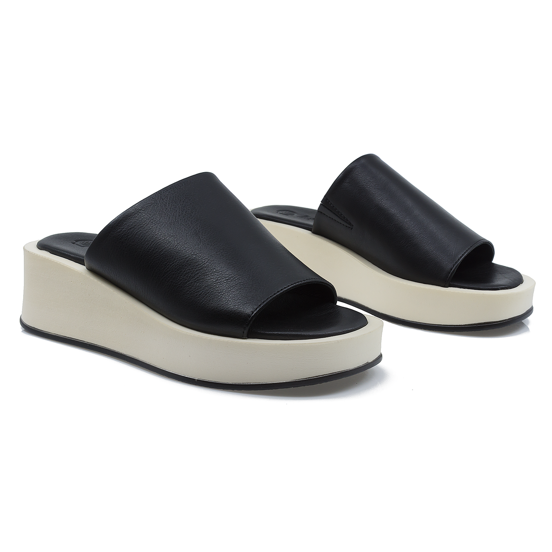 Papuci Dama, Caspian, Cas-7406-23649, Casual, Piele Naturala, Negru